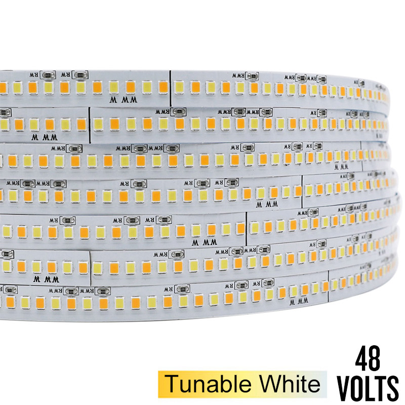 DC48V 224LEDs/m Ultra Long Lighting Tunable White LED Strip Light - 49.2Ft~98.4Ft Optional